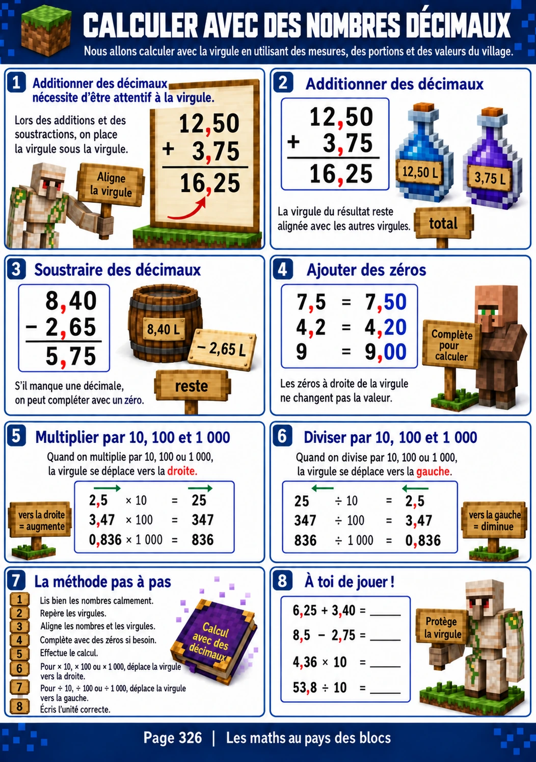 Réviser le calcul avec des nombres décimaux
