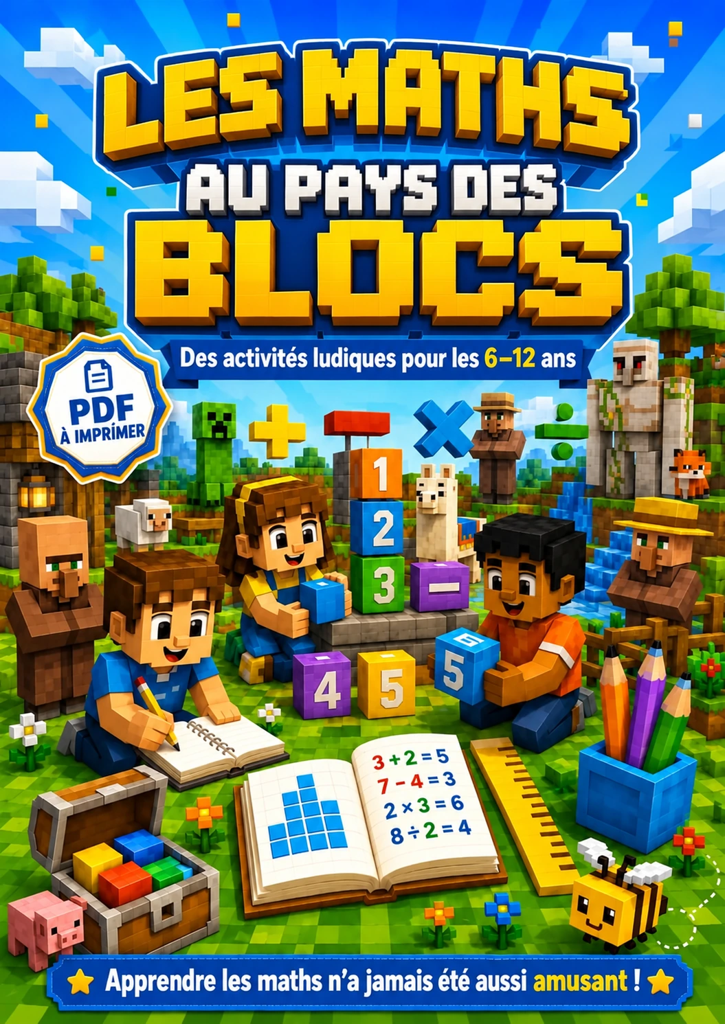 Couverture française du recueil Les maths au pays des blocs